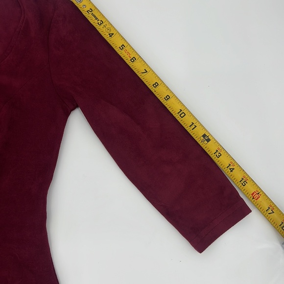Windsor Plunging Vneck Faux Suede Wine Mini Dress Women's sz. Small - Picture 11 of 13